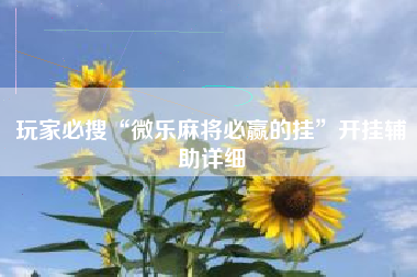 玩家必搜“微乐麻将必赢的挂”开挂辅助详细