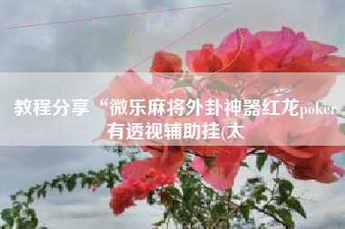 教程分享“微乐麻将外卦神器红龙poker有透视辅助挂(太